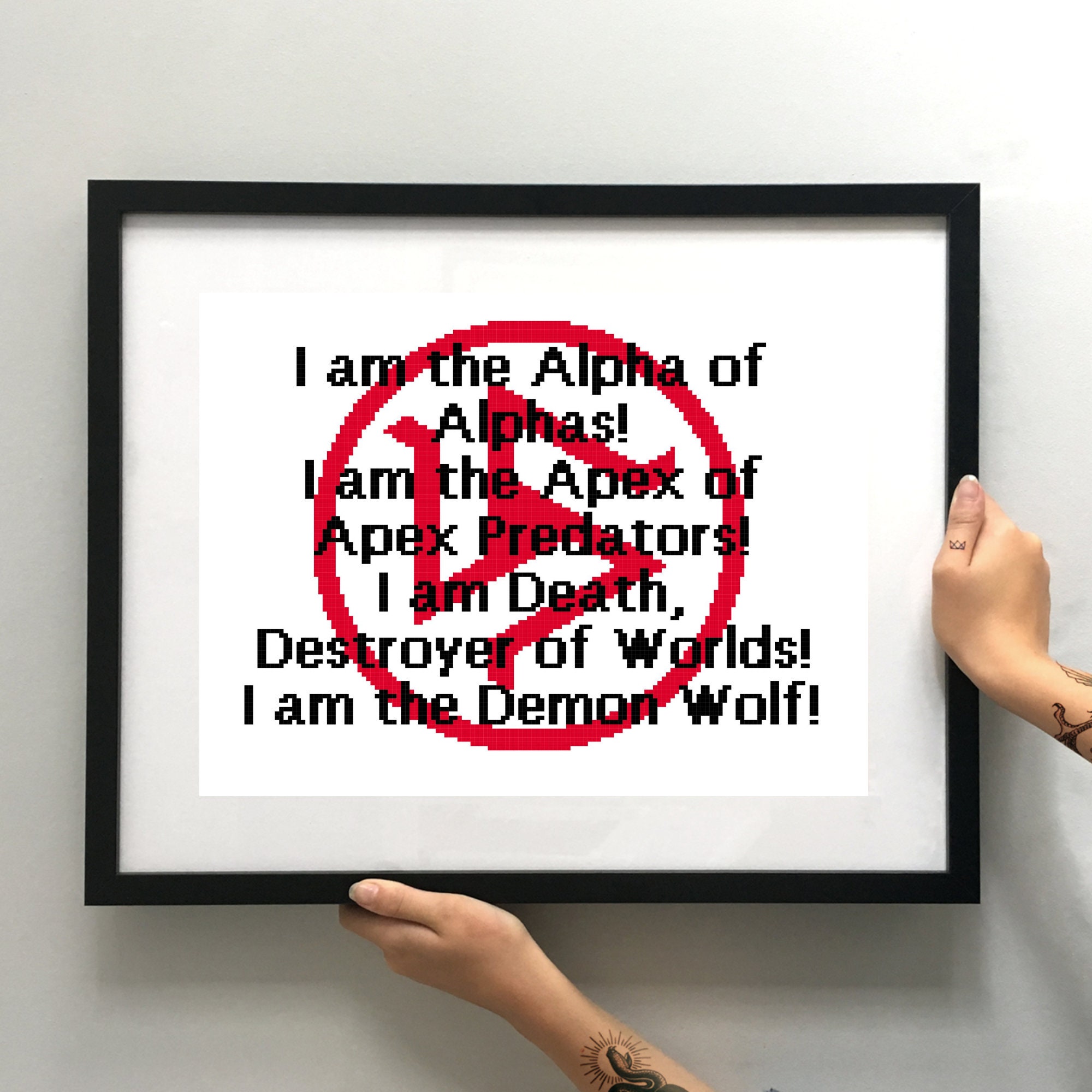 Teen Wolf - ¡Soy el demonio-lobo! Patrón de punto de cruz, image size:2000x2000