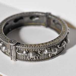Openable Antique Silver Bangle : Brass Kadas Bangles for Women, Gifts for her