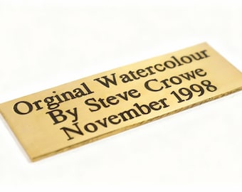 Brass Picture Frame Plaques: Engraved and Personalised 3" x 1"