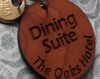 Wooden Keyrings, 40mm Personalised, key fobs, ideal for Hotels, B&B, House Warming and much more
