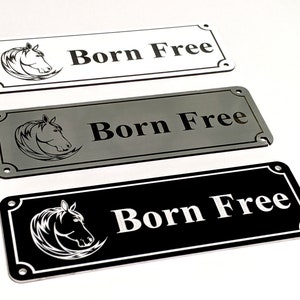 Equine Stable Name Plaque 6&quot; x 2&quot;, Acrylic Horse Name Sign
