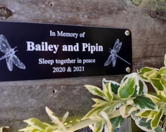 Memorial Engraved Bench/Wall Plaques 6" x 2" Dragonflies