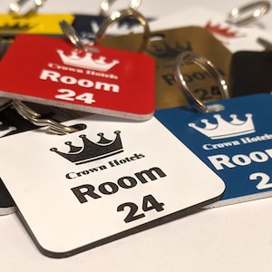 Personalised Laser Engraved Hotel Keyrings - Ideal for Bed and Breakfast & Guest Houses