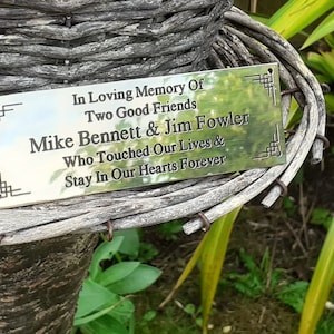 Engraved Commemorative Brass Bench/Wall Plaque with decorative border 6&quot; x 2&quot;