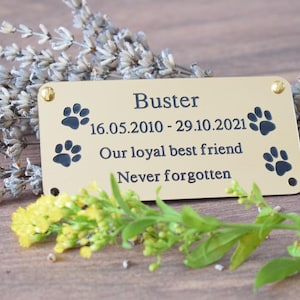 Huisdier gedenkteken gegraveerde hond plaquettes met pootafdrukken 4&quot; x 2&quot;
