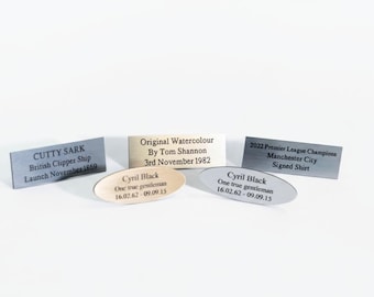 Personalised 3" x 1" Engraved Picture Frame Plaques