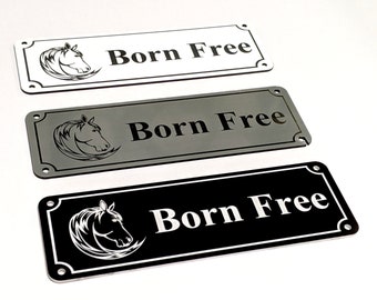 Stable Name Plaques, Personalised (6" x 2")