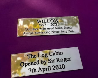 Engraved Solid Brass Name Plaque –  Trophy Plate (70x25mm)