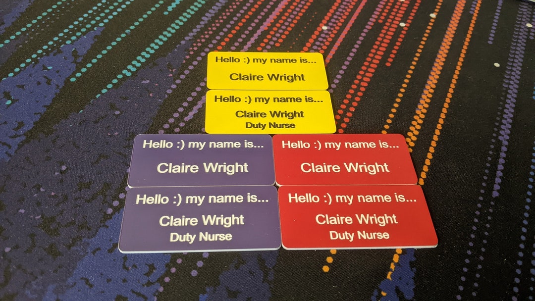 Personalised Hello Name Badge, Custom Text, Acrylic, Various Colours - Etsy