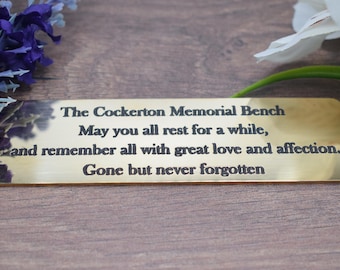 Personalised Scalloped Brass Bench Plaque