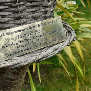 Commemorative 6&quot; x 2&quot; Engraved Brass Bench/Wall Plaque