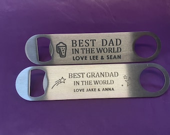 Personalised Engraved Stainless Steel Bottle Opener, Christmas, Father's Day Gift