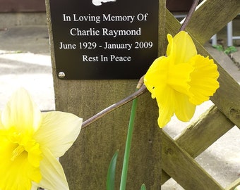 Memorial Engraved Plaques. 90 mm x 90 mm, These personalised plaques feature a dove of peace at the top, symbolising hope and tranquillity