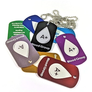 Medical Alert Tags With Chain, Personalised