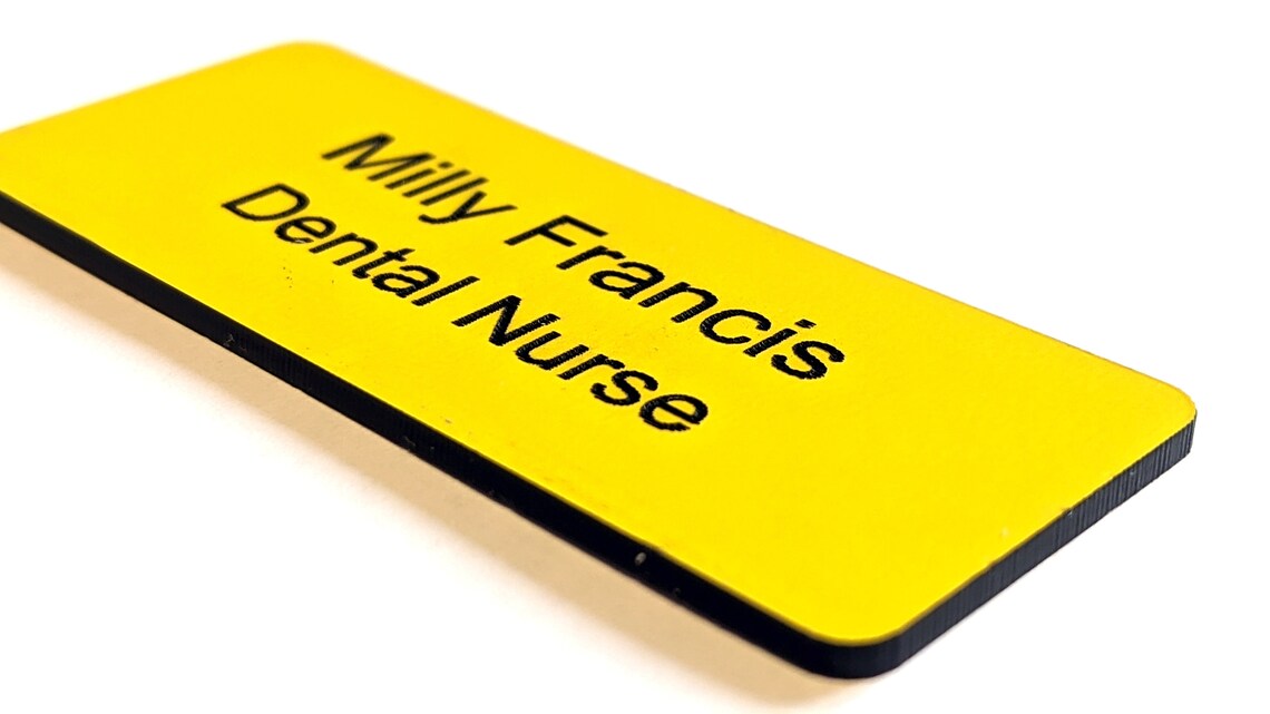 Receptionist Name Badges Personalised Laser Engraved Acrylic Etsy
