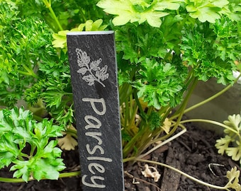 Custom engraved slate plant markers, Plant/Herb Markers. Ideal Gift for Mum, Gift for Dad, Father's Day, Gifts for Gardeners.