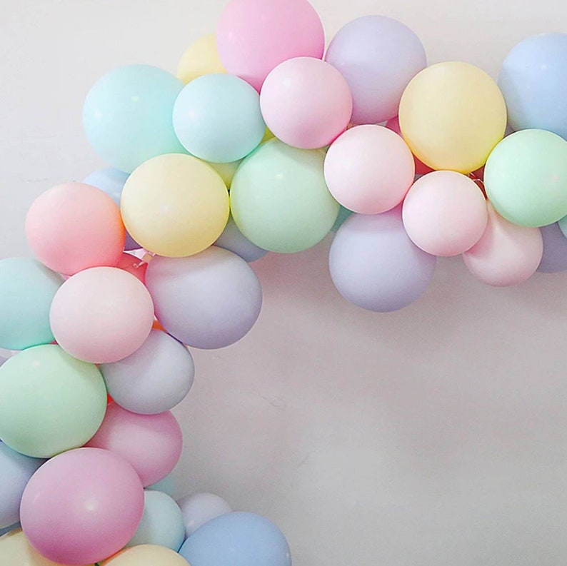 21 Pcs Pastel Balloons,Macaron Candy Color Balloons,Rainbow Unicorn Birthday Decorations,Baby Shower Decor,Party Supplies,Pastel Balloons