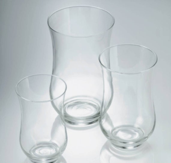 3 Adena Hurricane Vasesclear Glass Vasespillar Candle Etsy