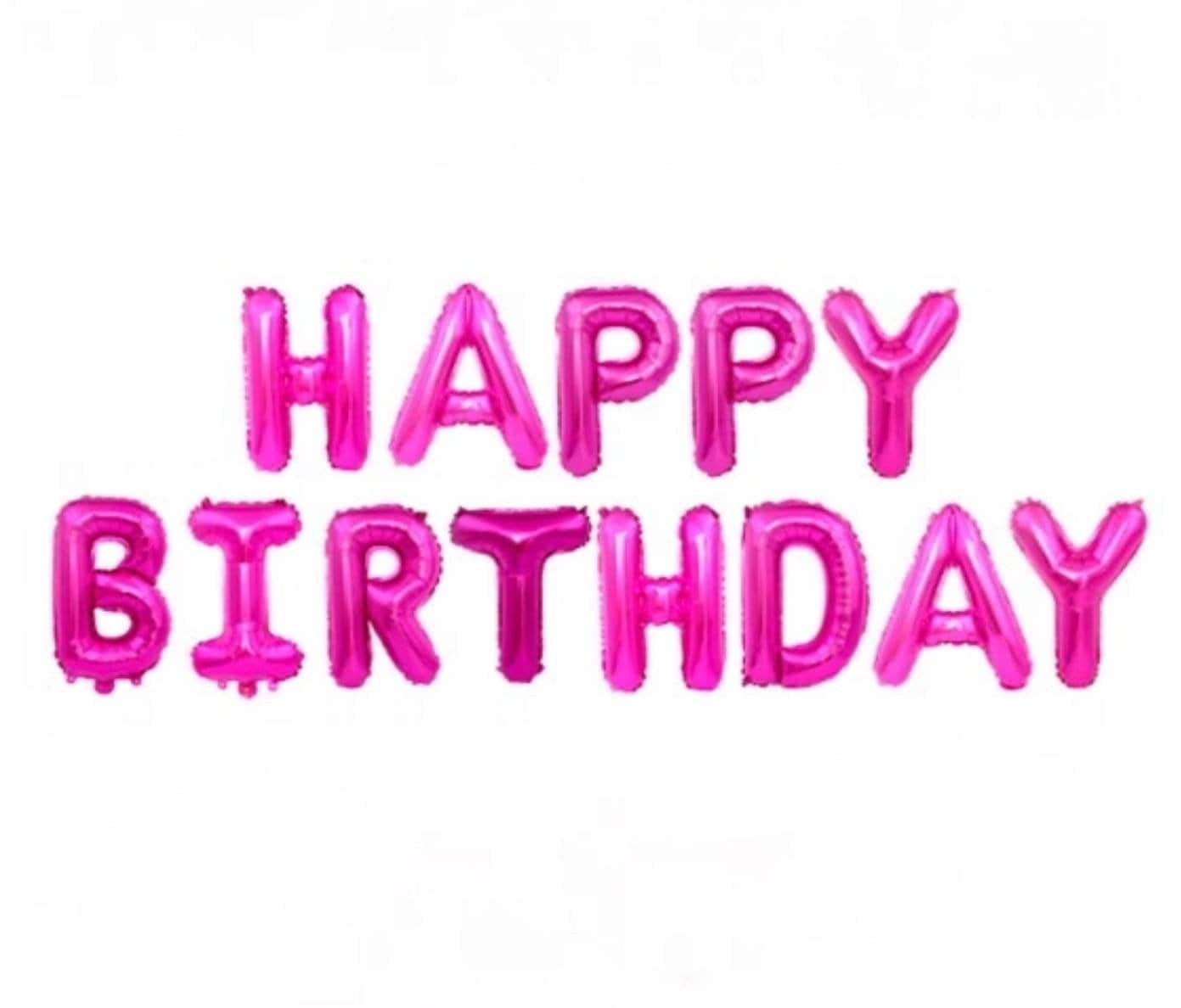 16 inch hot pink happy birthday letter balloons bannerminnie etsy