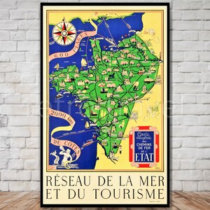 Französische nationale Eisenbahnen Tourismus Karte, INSTANT DOWNLOAD, bordeaux Reise Plakat, Frankreich Karte Plakat, Französisch Tourismus Plakat, bordeaux Wandkunst