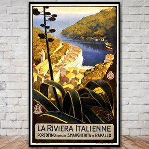 Italien Reise Poster, italienische Riviera, INSTANT DOWNLOAD, italienisches Reise Poster Download, herunterladbare Wandkunst, Retro Reise Digitaldruck