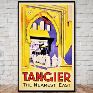 Morocco Travel Poster, Tangier travel print, INSTANT DOWNLOAD, travel poster download, retro travel digital print, 8x13 10x16 11x17 12x18