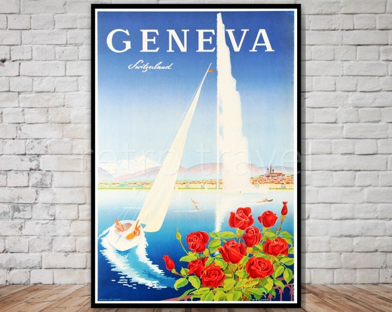 Switzerland 1950 Schynige Platte Vintage Poster Print Retro Style Travel Art