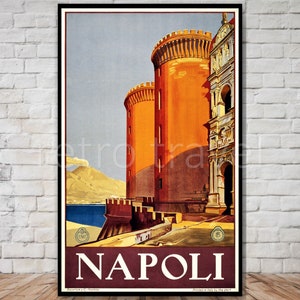 Napoli Travel Poster, INSTANT DOWNLOAD, retro travel digital print, printable poster, italian travel poster, 10x16, 11x17, 12x18