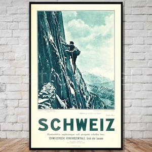 Switzerland Travel Poster, INSTANT DOWNLOAD, retro travel digital print, swiss mountain poster print, switzerland wall art, printable poster
