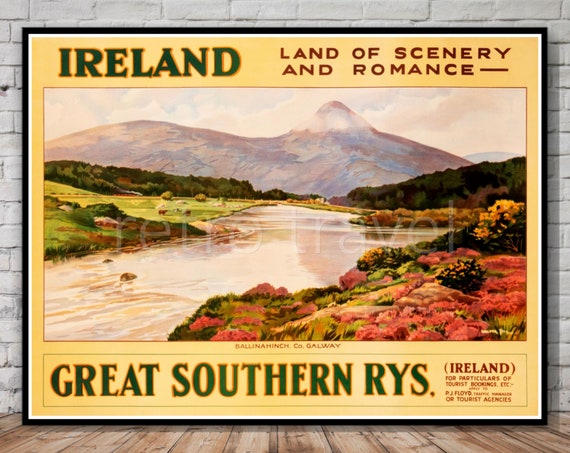 アイルランド旅行ポスター、バリナヒンチ郡ゴールウェイ（デジタル