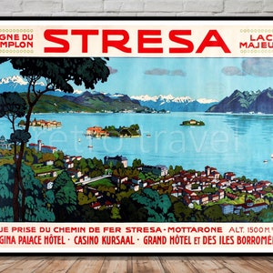 Stresa Italy Travel Poster, Lake Maggiore Print (Instant Download)