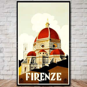 Florence Travel Poster, Cathedral of Santa Maria del Fiore, INSTANT DOWNLOAD, vintage italy travel poster download, retro travel printable