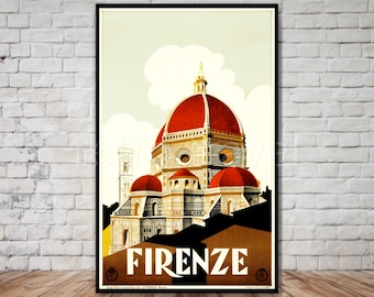 Florenz Reiseplakat, Kathedrale von Santa Maria del Fiore, INSTANT DOWNLOAD, Vintage Italien Reiseplakat Download, Retro Reise druckbar