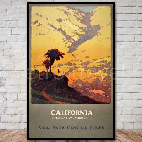 California Travel Poster Etsy