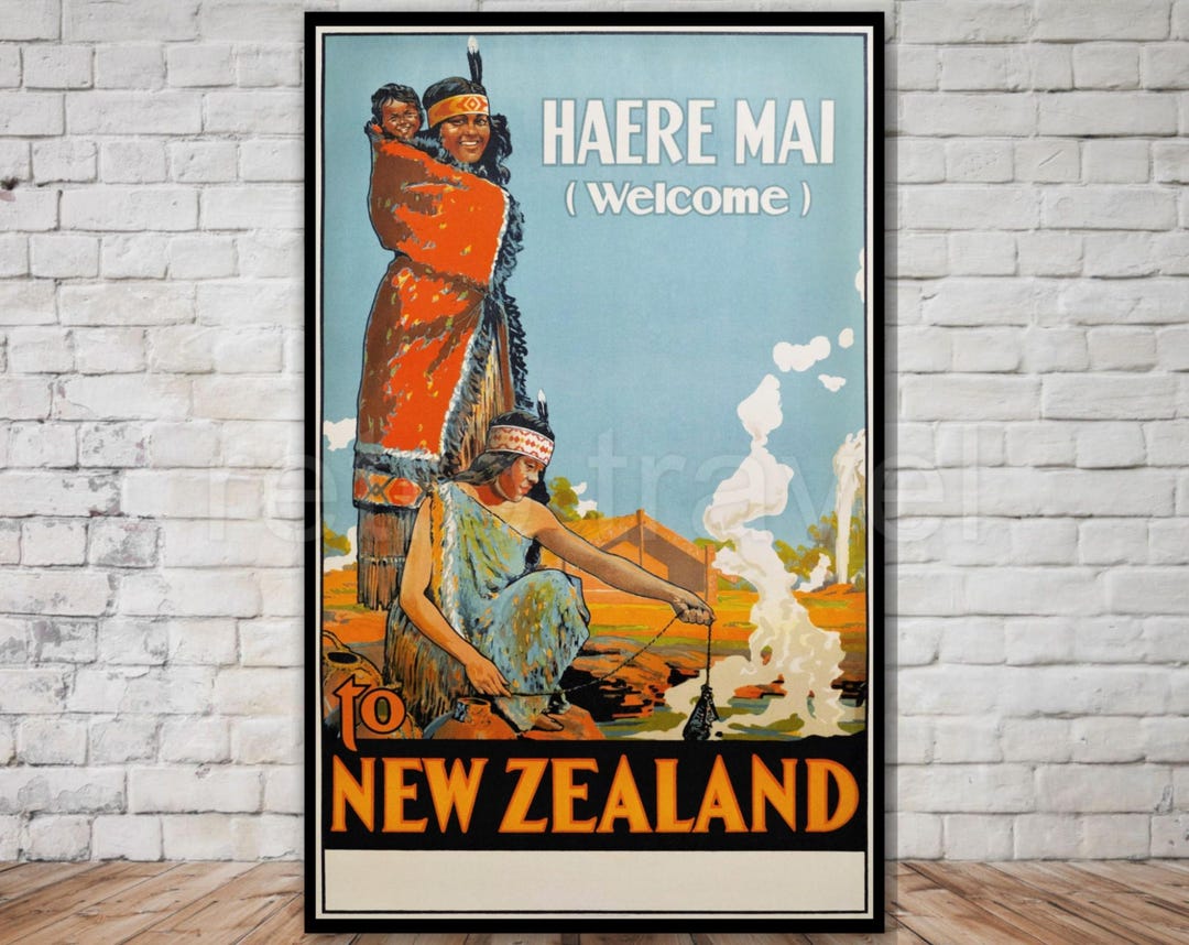 Haere Mai, Welcome to New Zealand Travel Poster, INSTANT DOWNLOAD ...