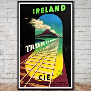 Ireland Travel Poster, Retro CIE Railroad Print (Digital Download)