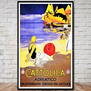 Italy Travel Poster, Cattolica adriatic sea, INSTANT DOWNLOAD, italian travel poster download, italian beach, 10x16 11x17 12x18 printables