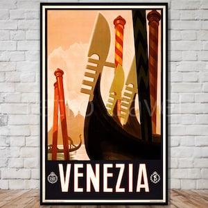 Venezia Poster, Venice Italy Travel Poster, INSTANT DOWNLOAD, retro travel digital print, printable poster, venice italy wall art