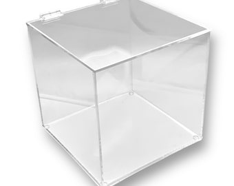 Clear Acrylic 5-Sided Box W/ Hinged Lid