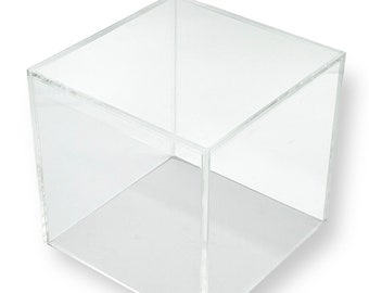 Timeless 5-Sided Clear Acrylic Box- 3/16” Thick Material - Custom Sizing Available!