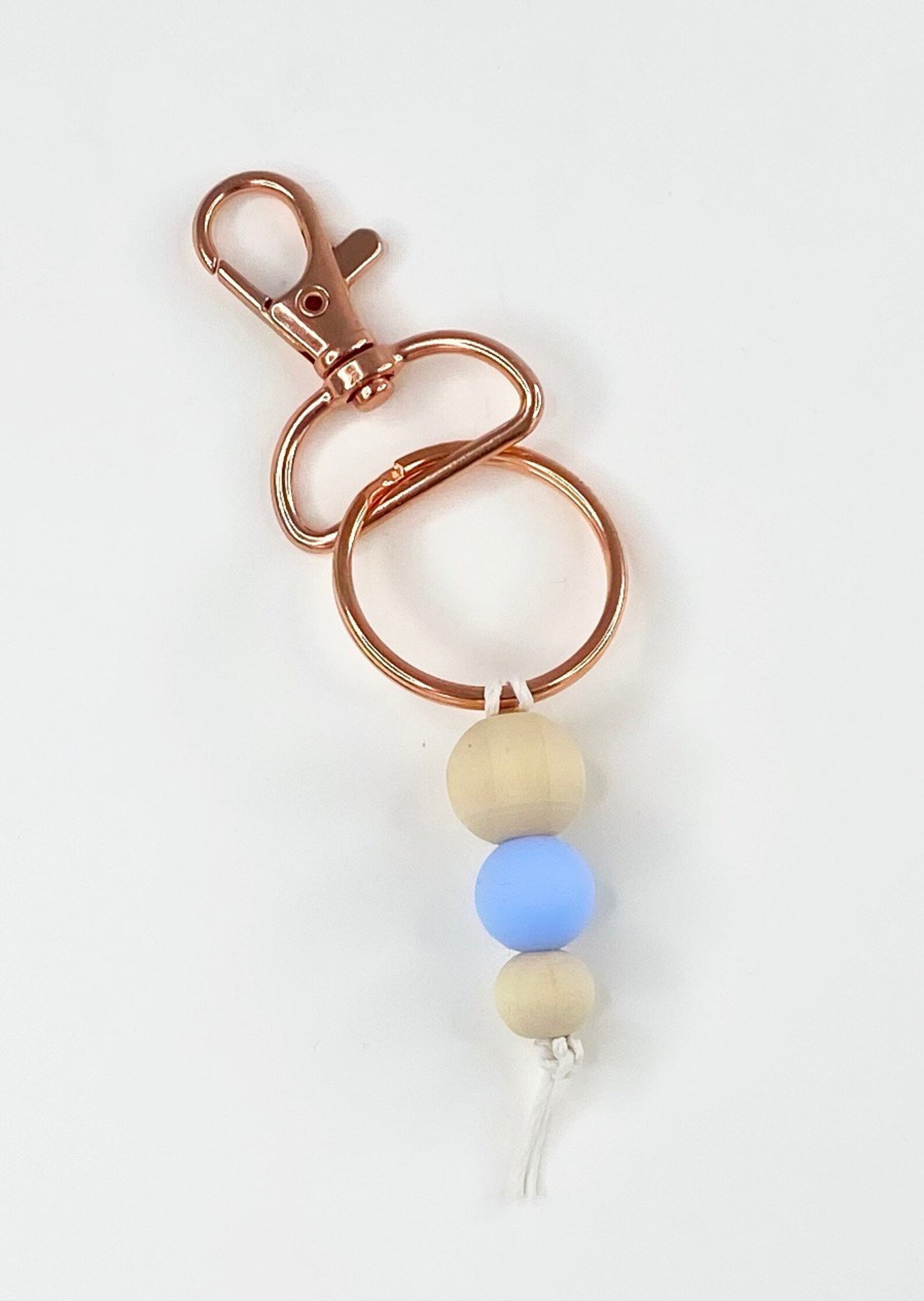 Baby Blue Keychain / Silicone Bead Keychain / Minimalist - Etsy