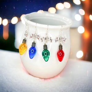 Christmas Light Earrings/ Christmas Decoration Earrings / Christmas Earrings /  secret Santa  / Christmas Light Bulb/ Christmas Gift /