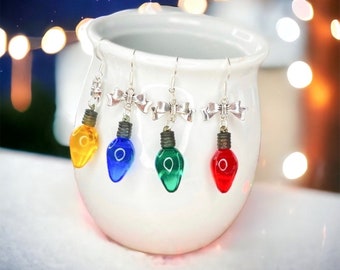 Christmas Light Earrings/ Christmas Decoration Earrings / Christmas Earrings /  secret Santa  / Christmas Light Bulb/ Christmas Gift /