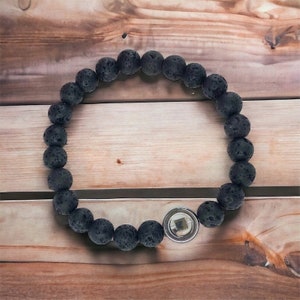 Hematite Bracelet / Lava Rock Bracelet / Diffuser Bracelet / Christmas Gift / Mens Bracelet / Lava Rock Jewelry / Stretch Bracelet