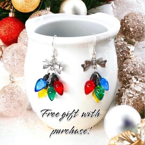 Christmas Light Earrings/ Christmas Decoration Earrings / Christmas Earrings /  Secret Santa / Christmas Light Bulb/ Christmas Gift