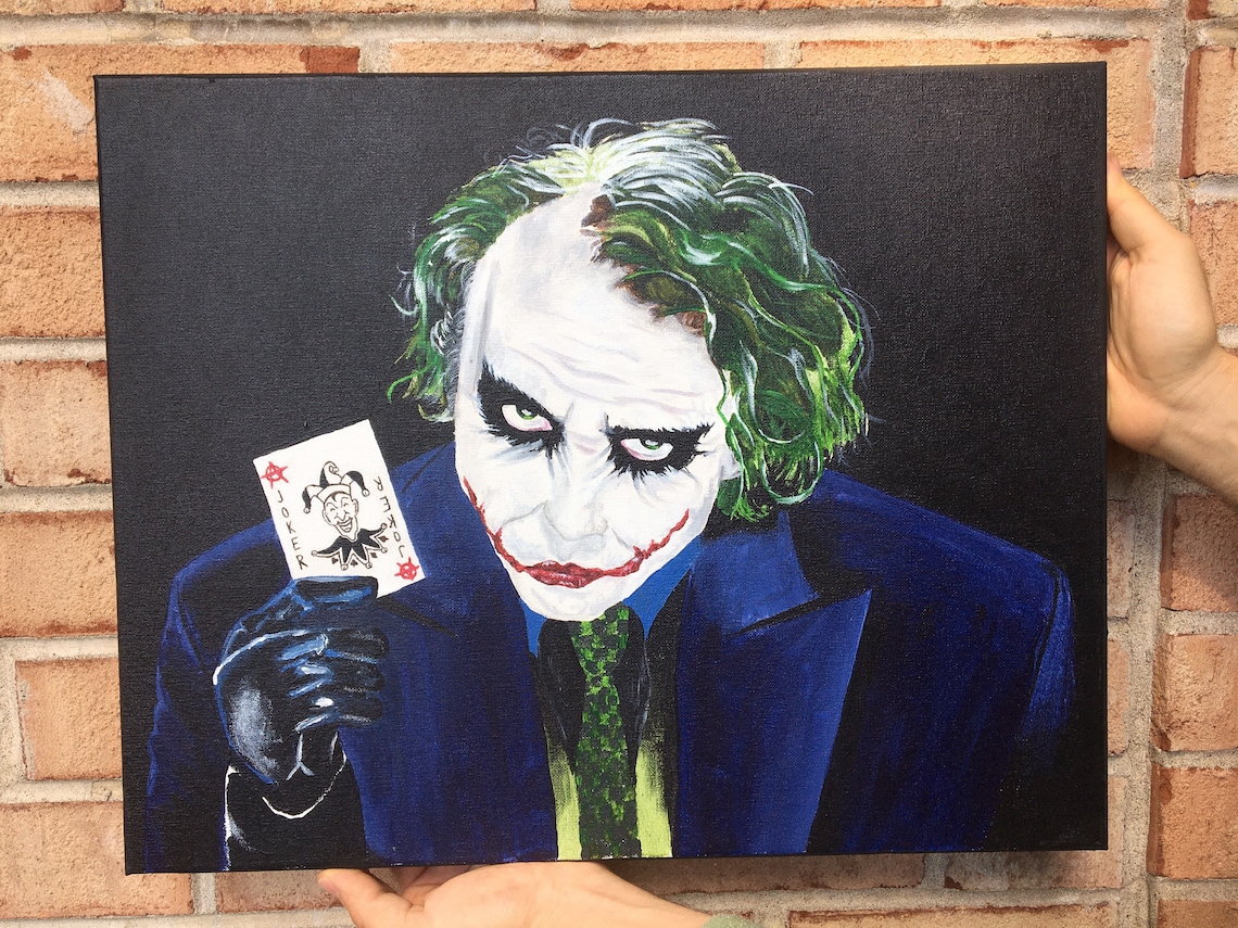 Heath Ledger Joker Original Painting Etsy