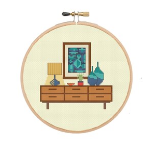 Mid-Century Modern Furniture Cross Stitch Chart