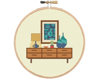 Mid-Century Modern Furniture Cross Stitch Chart
