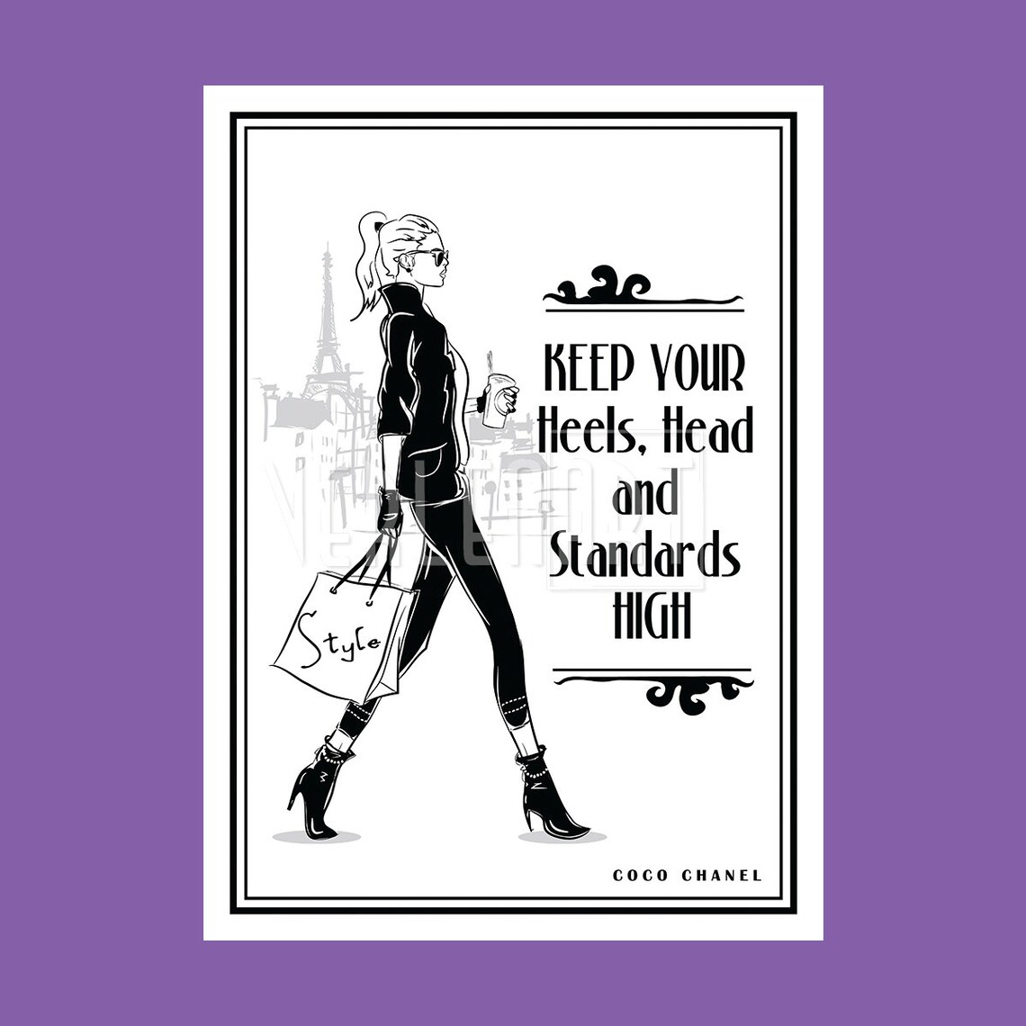 Coco Chanel Quote Wall Art Print Fashion Poster Digital Etsy