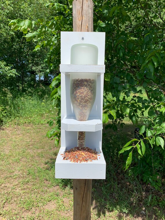 Wine Bottle Bird Feeder Etsy